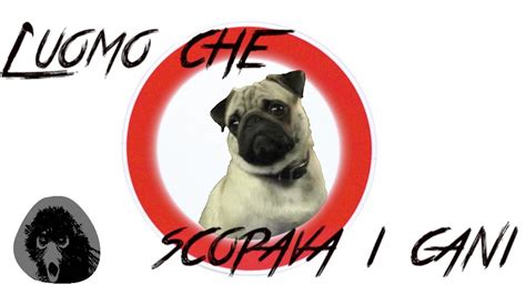 uomo scopa un cane